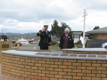 Unveiling the plaque for Ordinary Seamen Raymond Butterworth