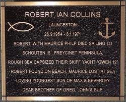 Robert Ian Collins memorial plaque