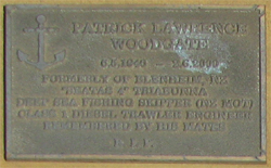 Patrick Lawrence Woodgate plaque